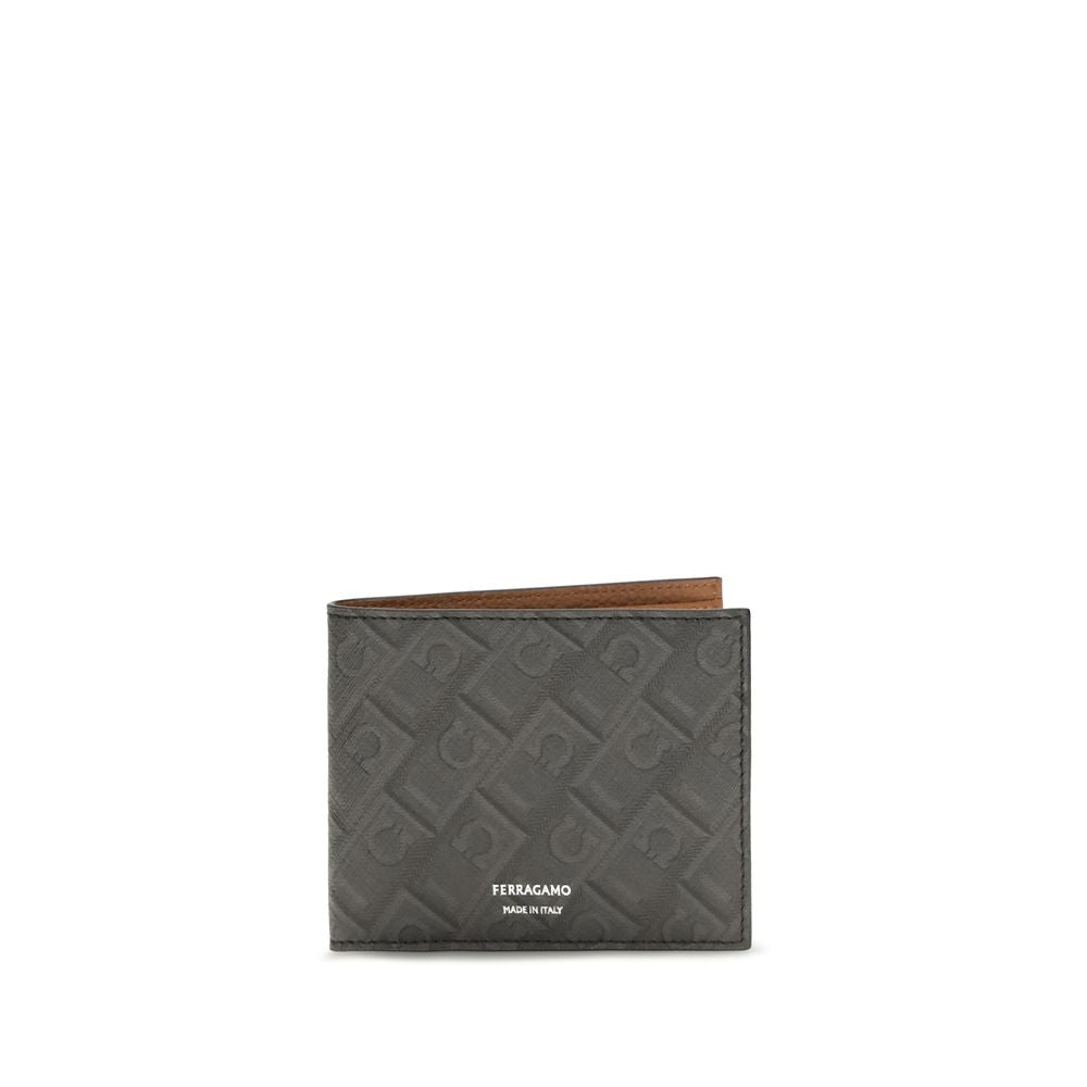 Ferragamo Gray Calf Leather Bos Taurus Wallet - Luxury Redefined