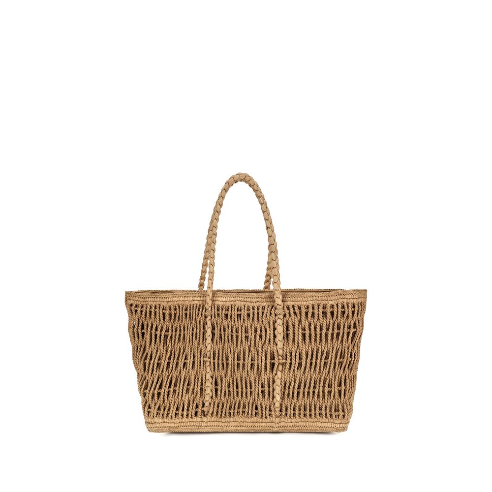 The Row Beige Raffia Shoulder Bag - Timeless Luxury Elegance