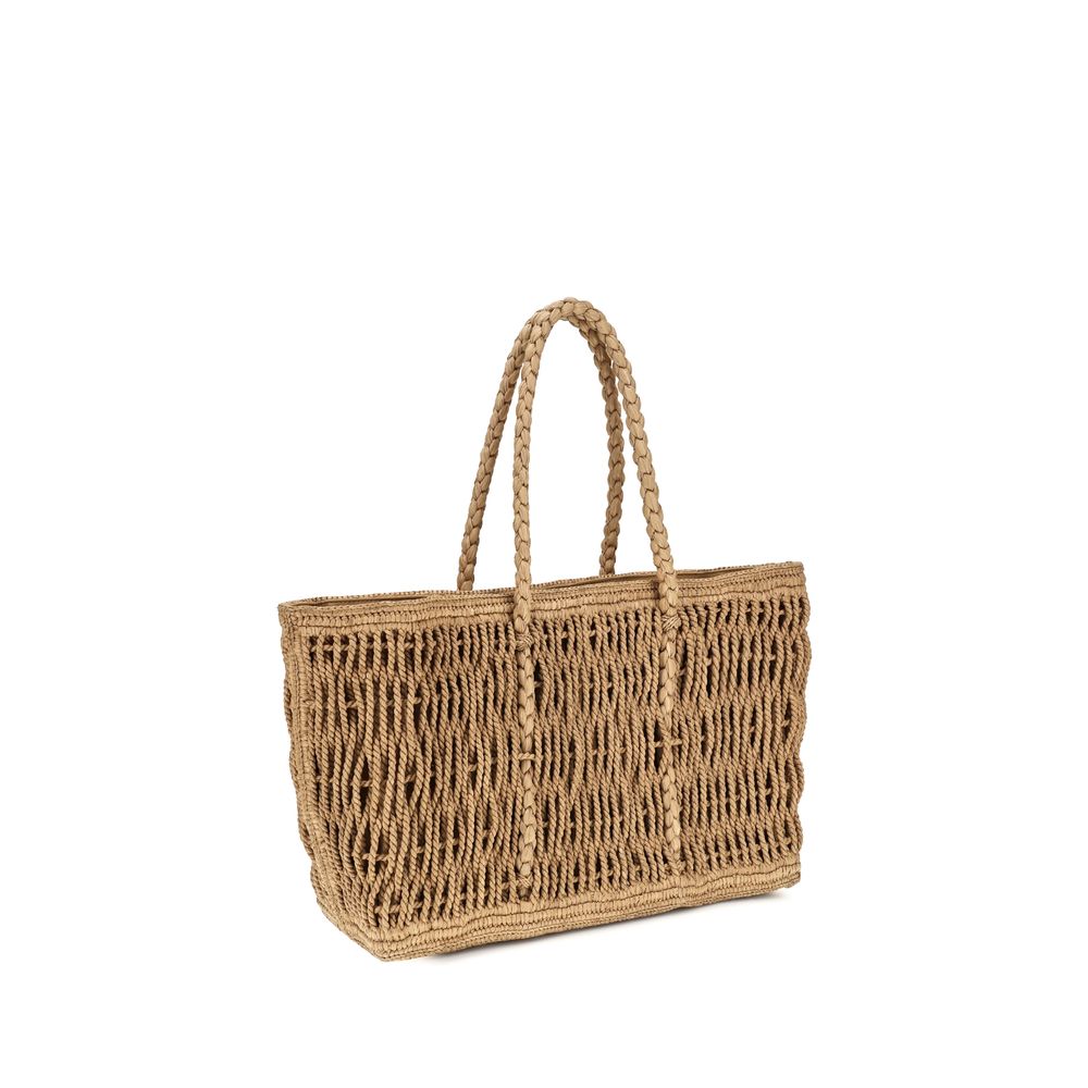 The Row Beige Raffia Shoulder Bag - Timeless Luxury Redefined