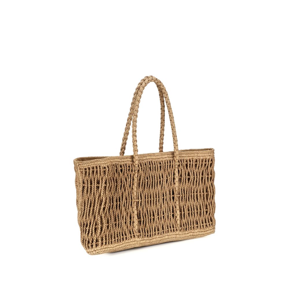 The Row Beige Raffia Shoulder Bag - Timeless Luxury Craftsmanship