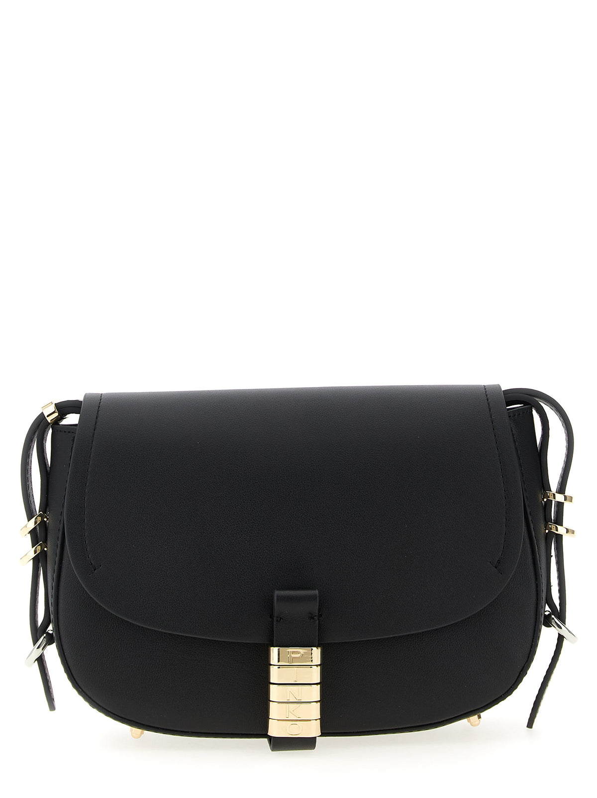 Elevate your style with the PINKO Black Calfskin Crossbody Bag, a masterpiece of exquisite craftsmanship and timeless elegance, perfect for any occasion.