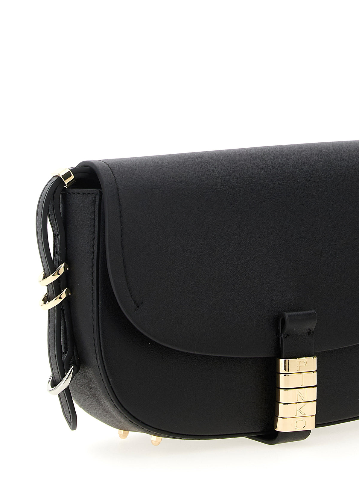 Discover the PINKO Black Calfskin Crossbody Bag, a masterpiece of elegance and versatility, crafted from premium calfskin leather for those who embody refined taste and sophistication.