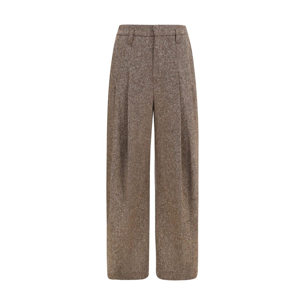 Brunello Cucinelli Brown Wool Casual Pants - Timeless Luxury Elegance