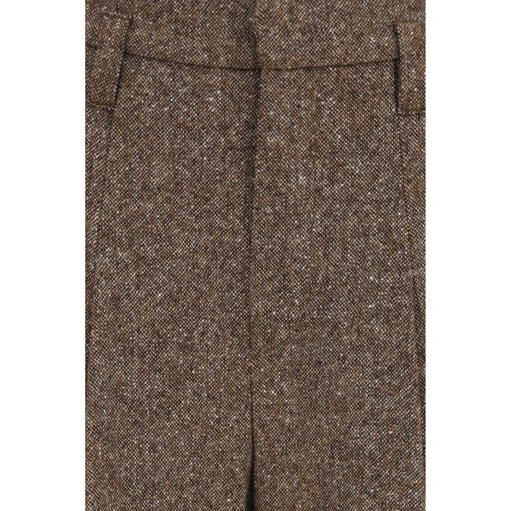 Brunello Cucinelli Brown Wool Casual Pants - Timeless Luxury
