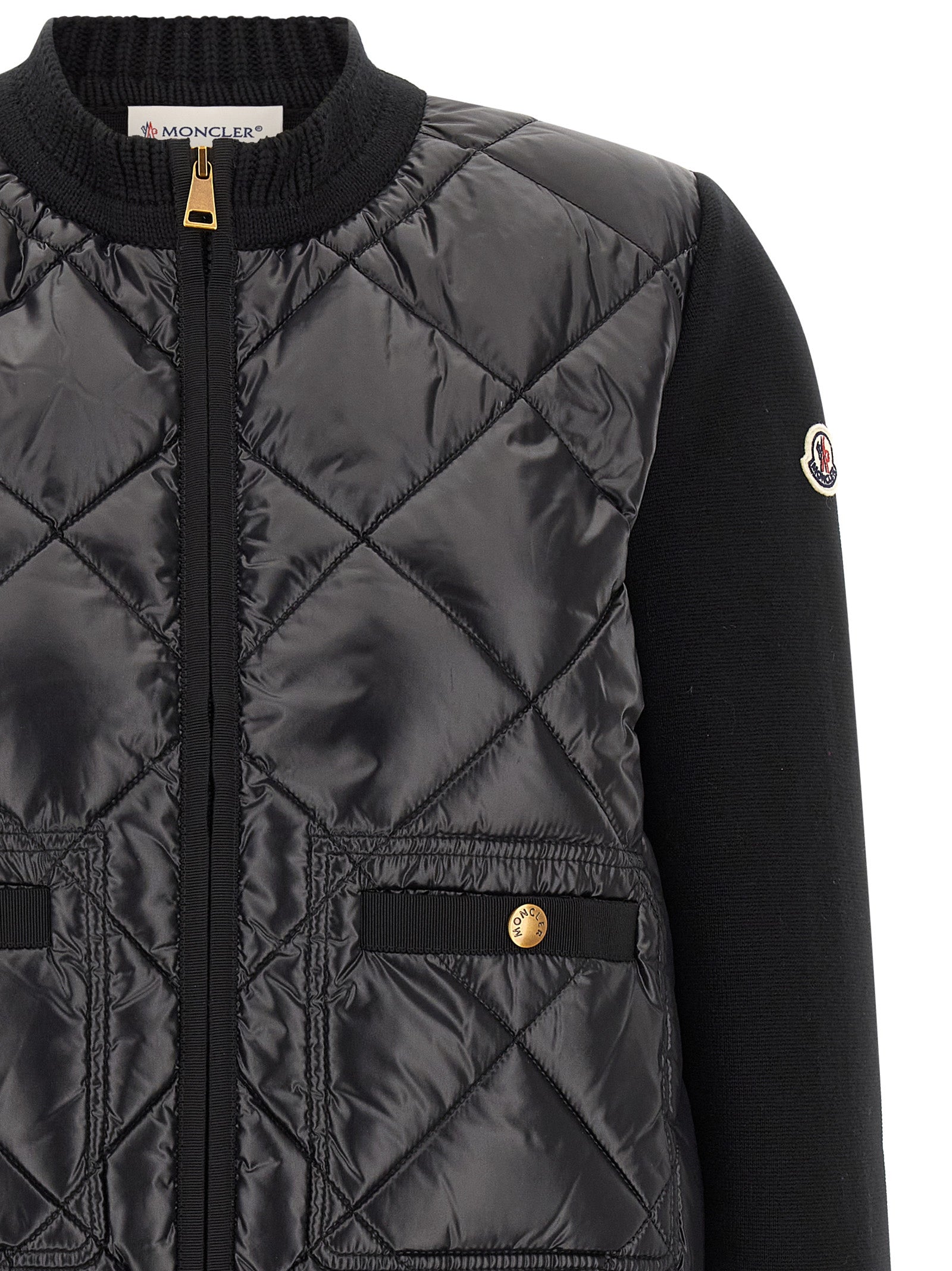 Moncler Black Polyamide Cardigan - Elevate Your Luxe Wardrobe