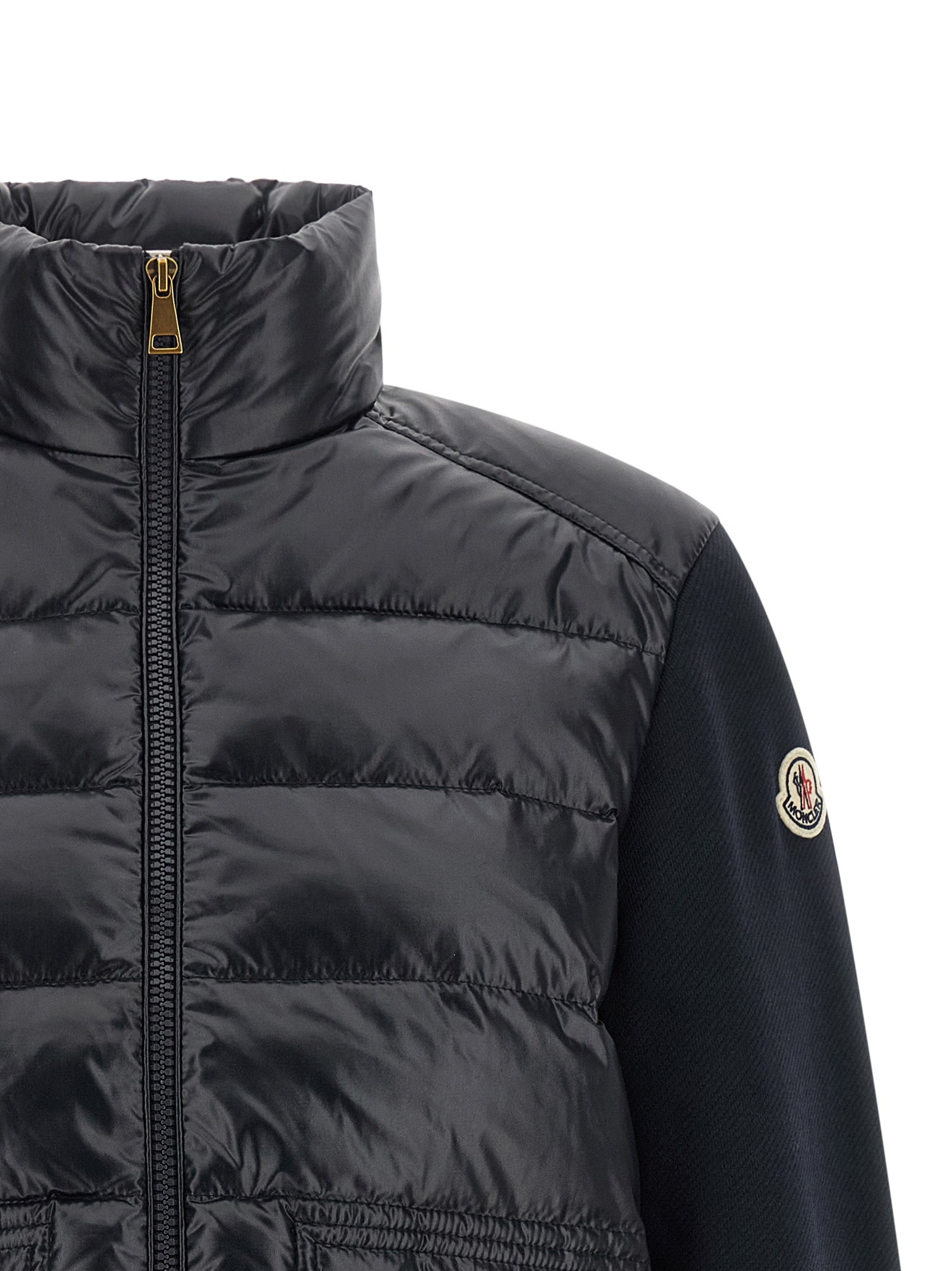Moncler Blue Polyamide Cardigan - Elevate Your Urban Elegance