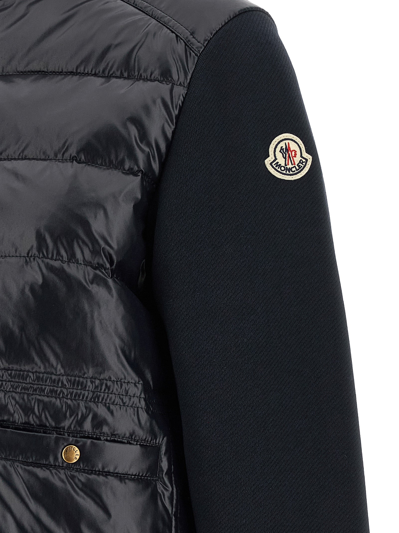 Moncler Blue Polyamide Cardigan - Elevate Your Urban Elegance