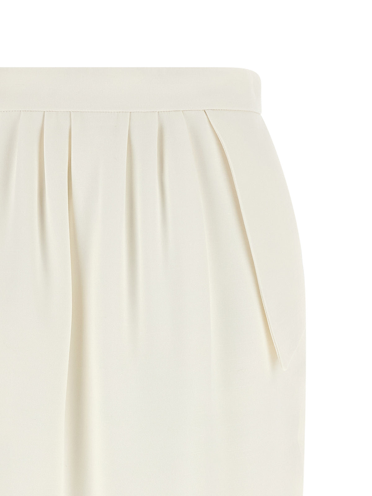 Discover the Stella McCartney White Polyester Midi Skirt, a masterpiece of sustainable elegance crafted from Altermat fabric, embodying modern sophistication and timeless allure.