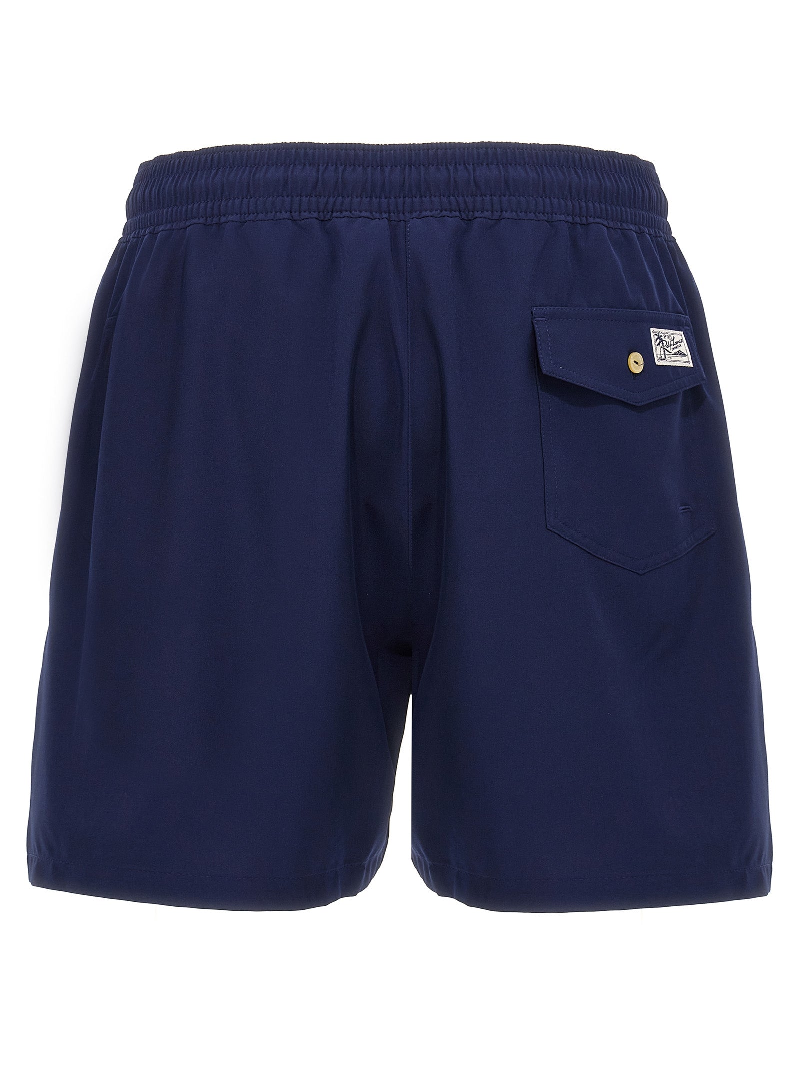 Indulge in the exquisite craftsmanship of Polo Ralph Lauren Blue Polyester Bermuda Shorts, where luxurious comfort meets effortless style for the discerning individual.