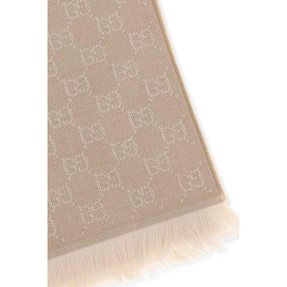 Gucci Beige Wool Oves Aries Foulard – Timeless Luxury Accessory