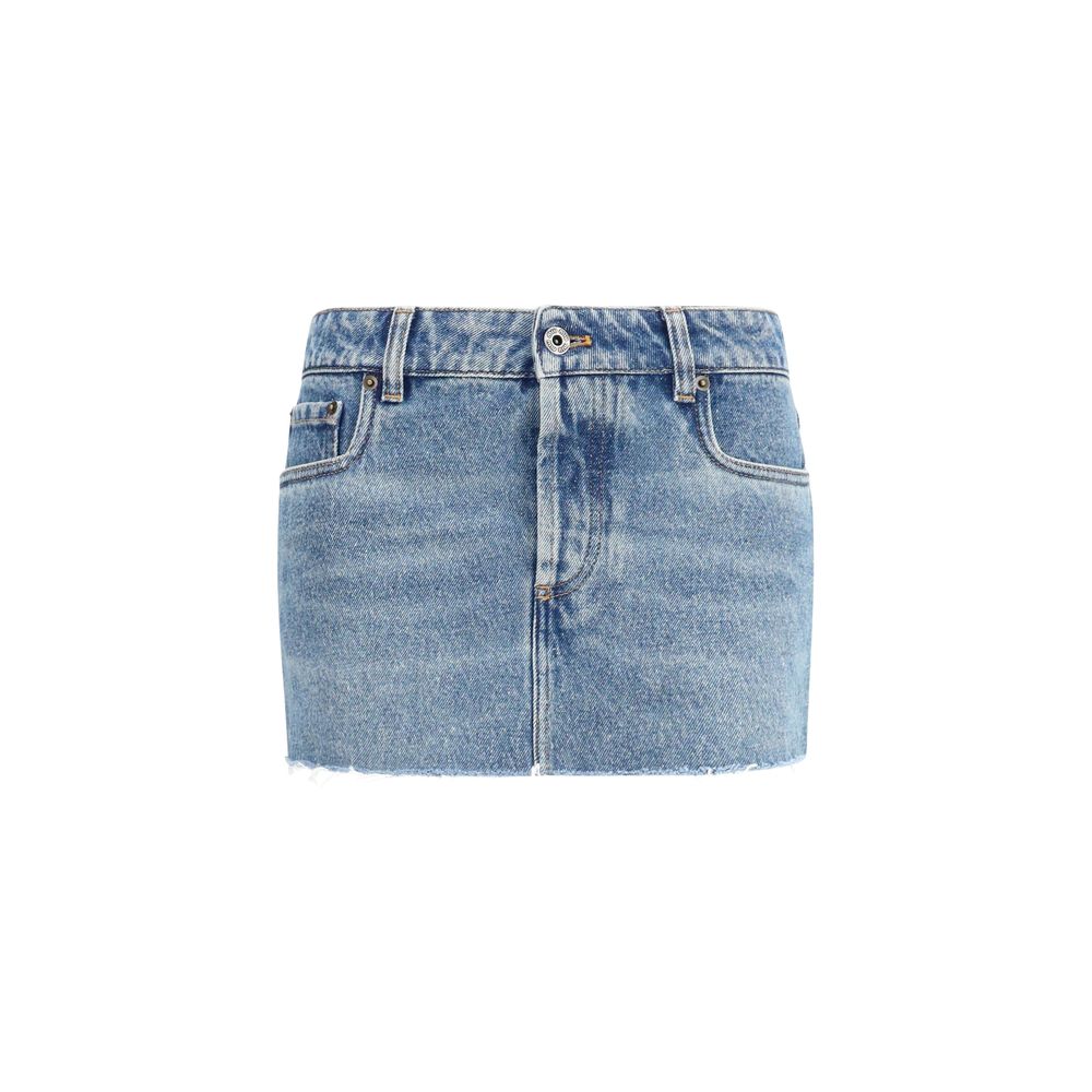 Miu Miu Blue Cotton Mini Skirt - Effortless Luxe Elegance