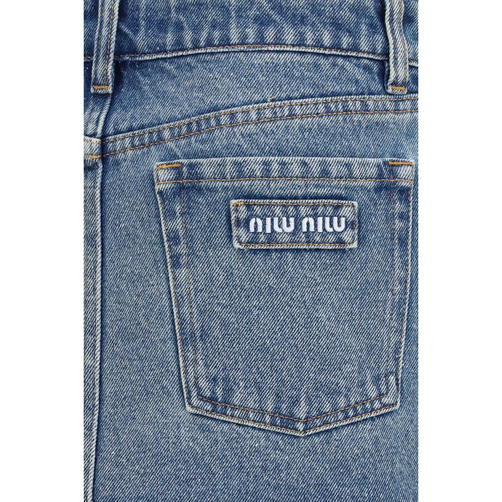 Miu Miu Blue Cotton Mini Skirt - Effortless Luxe Elegance