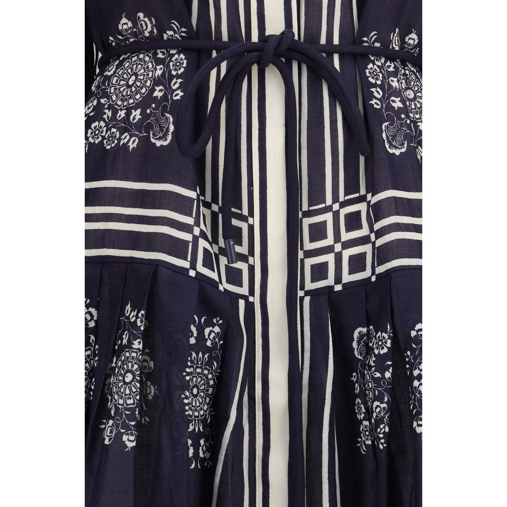 Alemais Blue Ramie Midi Dress - Timeless Elegance Awaits