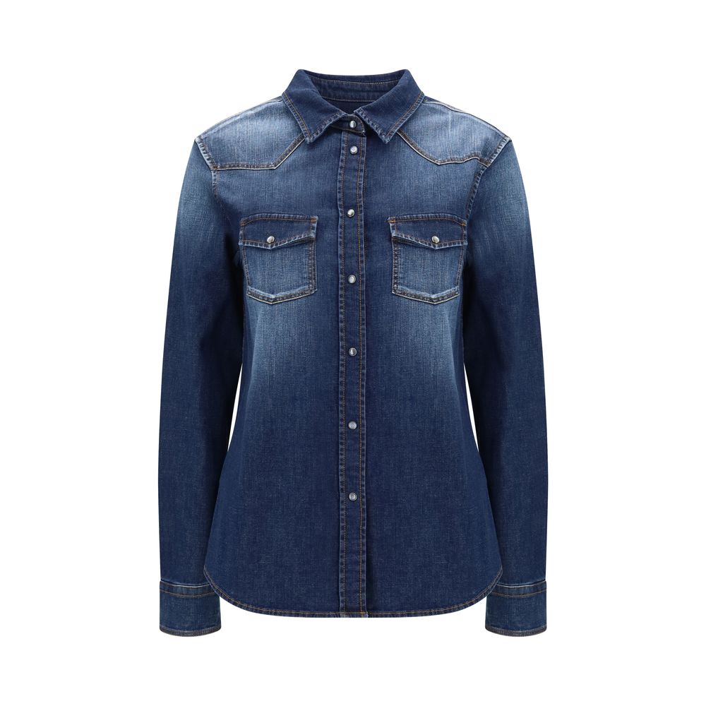 Discover the Jacob Cohen Blue Denim Shirt, a blend of artisanal craftsmanship and timeless Western style, crafted from luxurious stonewashed cotton for an elevated wardrobe.