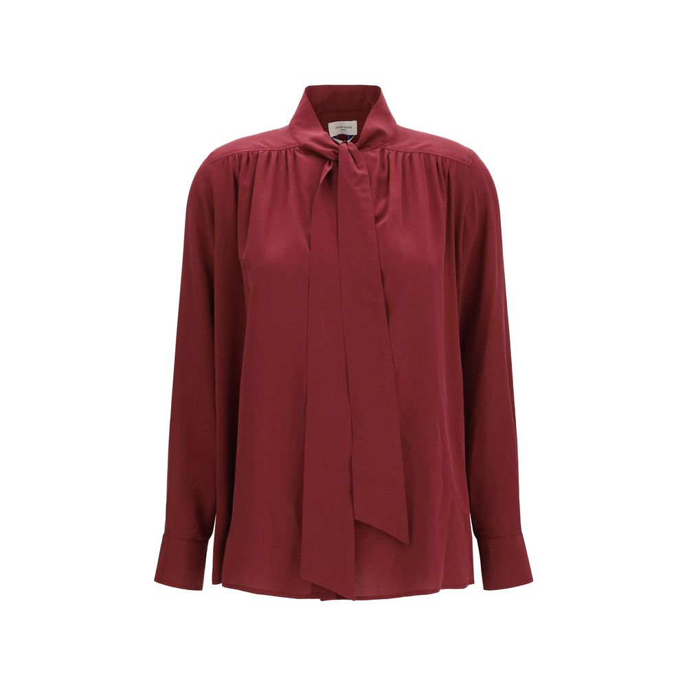 Indulge in the elegance of the Jacob Cohen Bordeaux Silk Blouse, a luxurious 100% silk creation that embodies sophistication and timeless allure for the discerning individual.