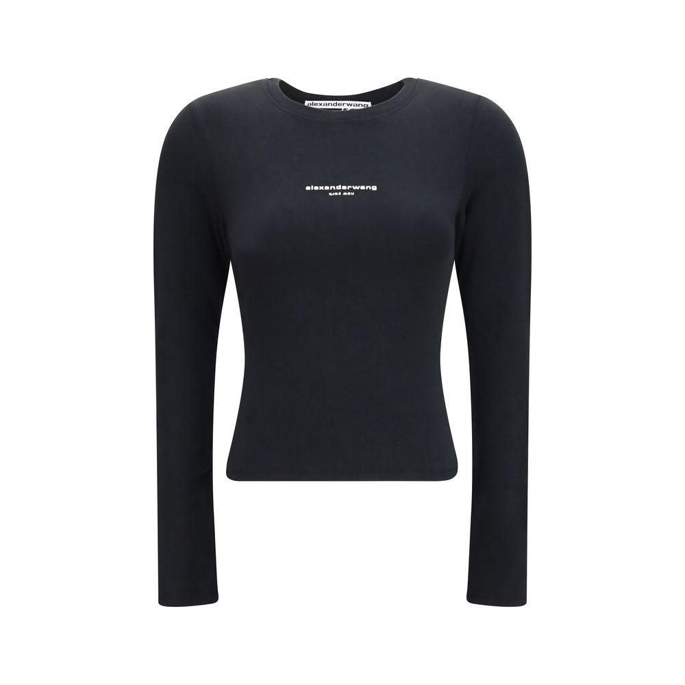 Alexander Wang Black Cotton Long Sleeve T-Shirt - Timeless Elegance