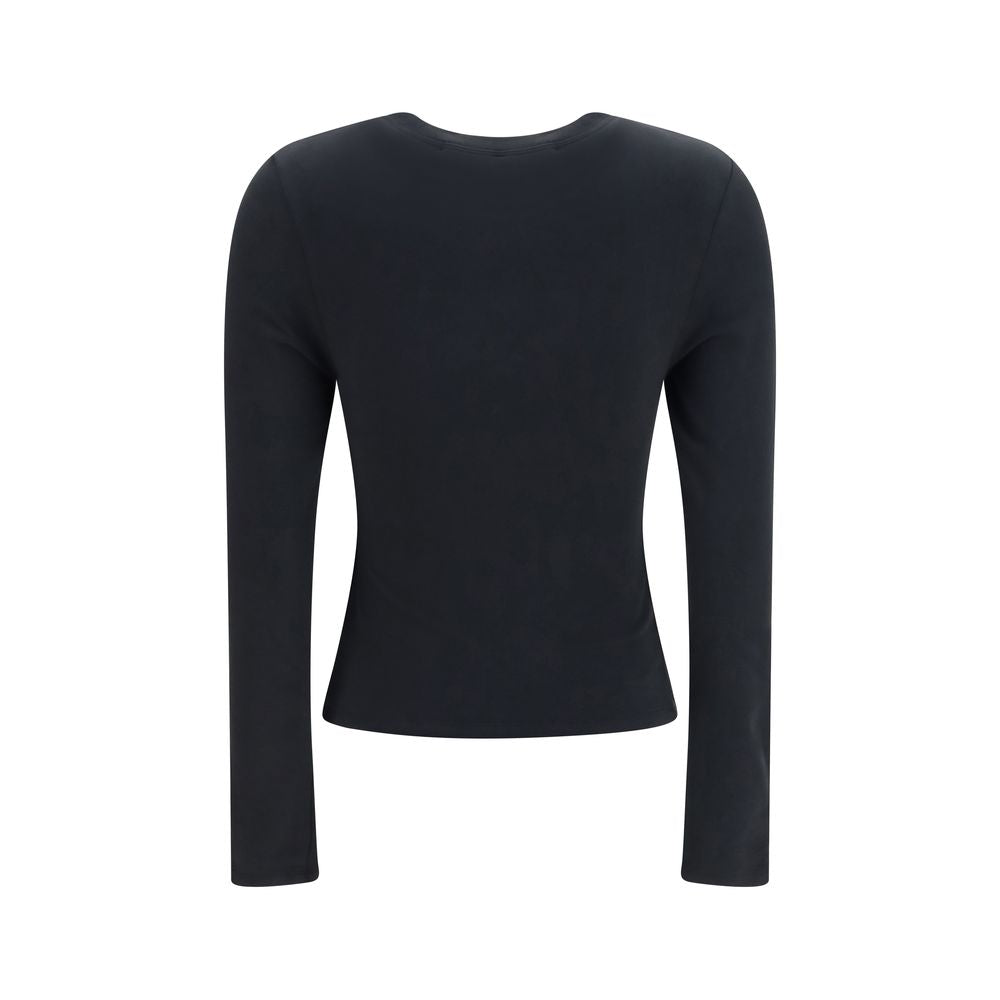 Alexander Wang Black Cotton Long Sleeve T-Shirt - Timeless Elegance