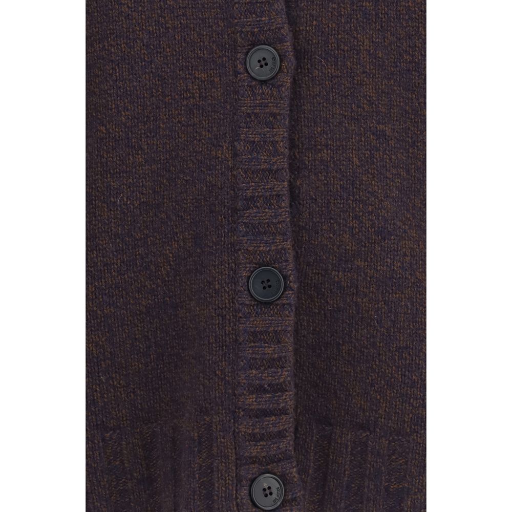 The Attico Brown Wool Oves Aries Cardigan - Luxury Redefined