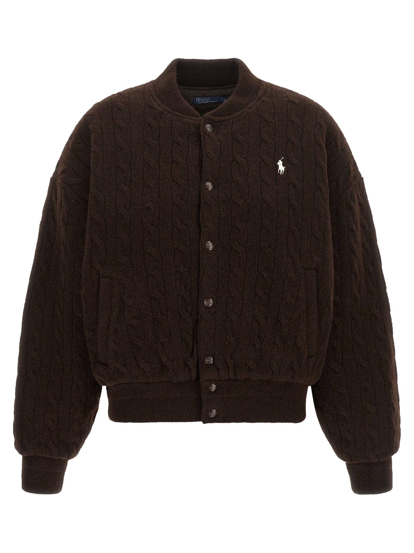 Elevate your style with the Polo Ralph Lauren Brown Wool Bomber, a luxurious blend of wool and cashmere, embodying sophistication and timeless elegance for any occasion.
