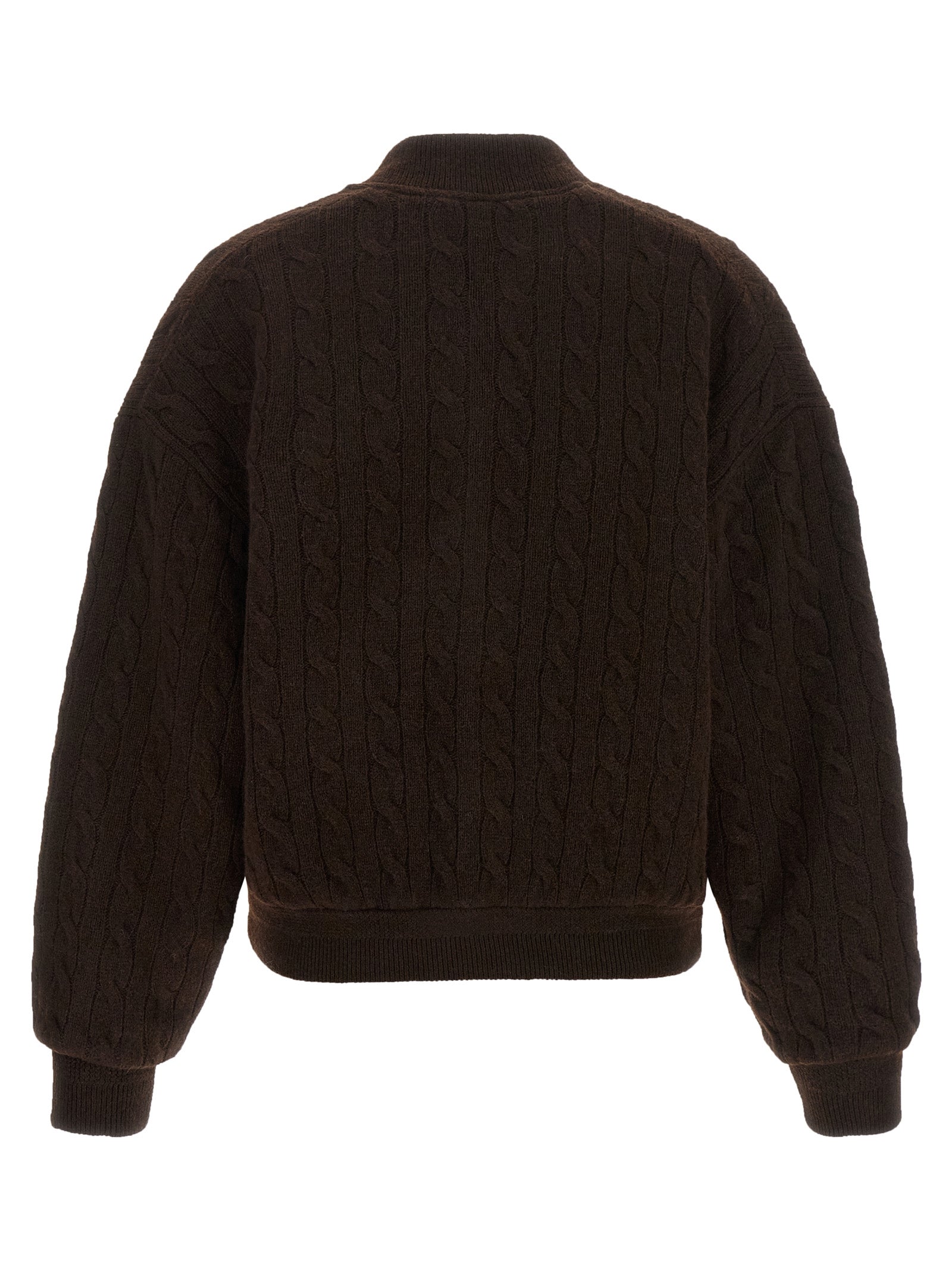 Indulge in the Polo Ralph Lauren Brown Wool Bomber, a luxurious blend of wool and cashmere, embodying sophistication and timeless elegance for the discerning wardrobe.