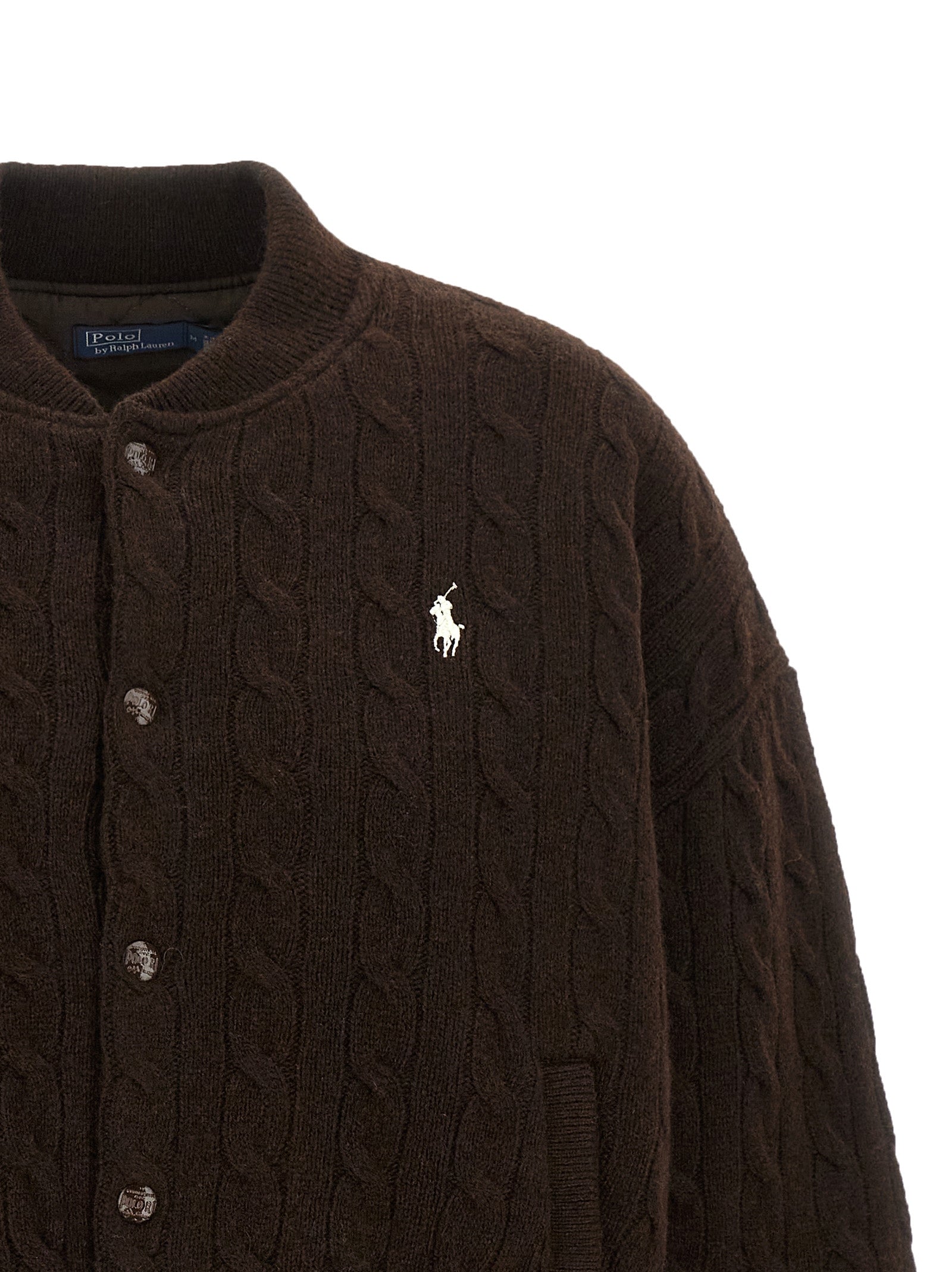Elevate your style with the Polo Ralph Lauren Brown Wool Bomber, a luxurious blend of wool and cashmere, crafted for effortless elegance and timeless sophistication.