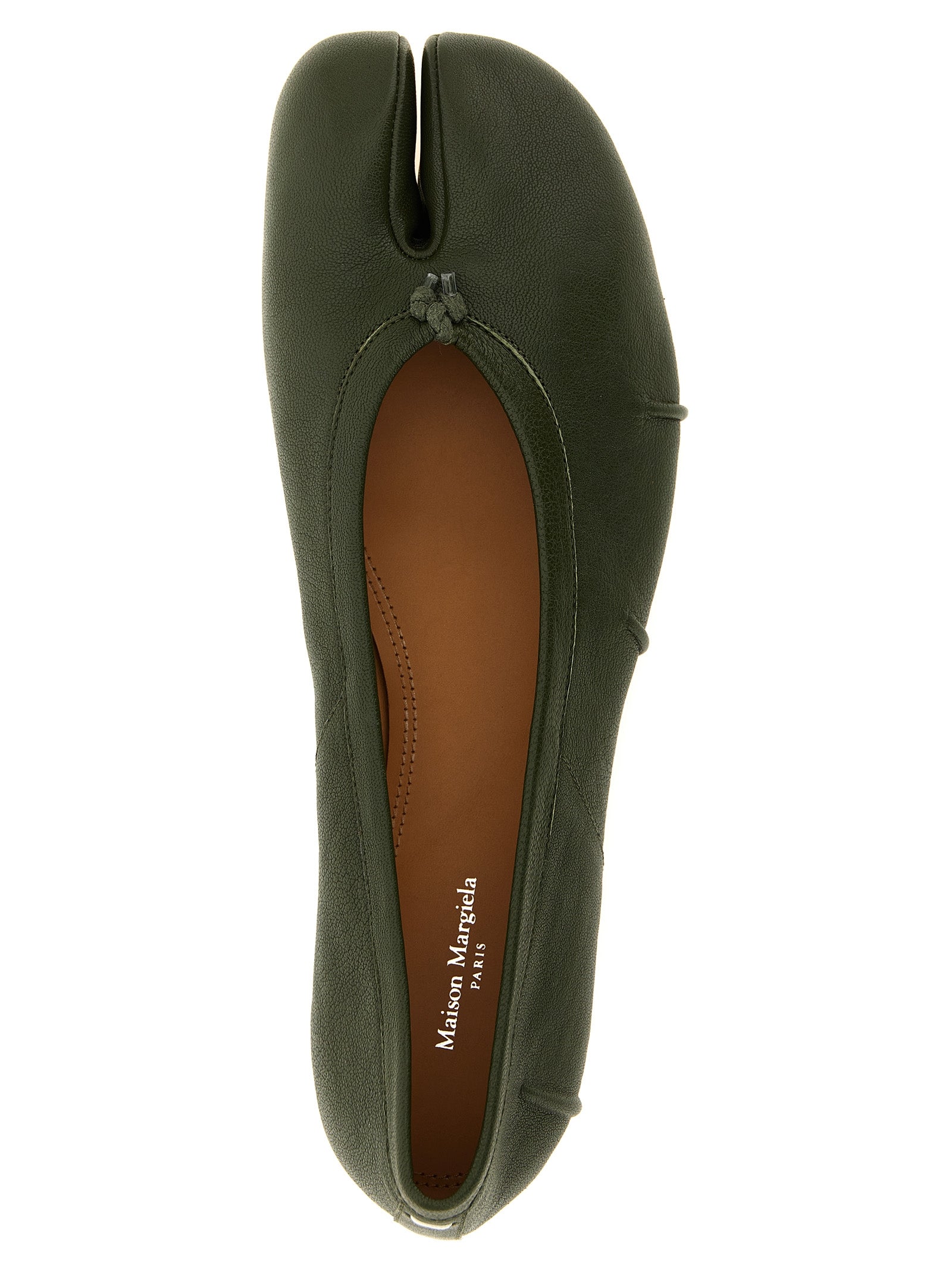 Indulge in the Maison Margiela Bicolor Lambskin Ballet Flats, where exquisite craftsmanship meets avant-garde design, embodying timeless elegance for discerning tastes.