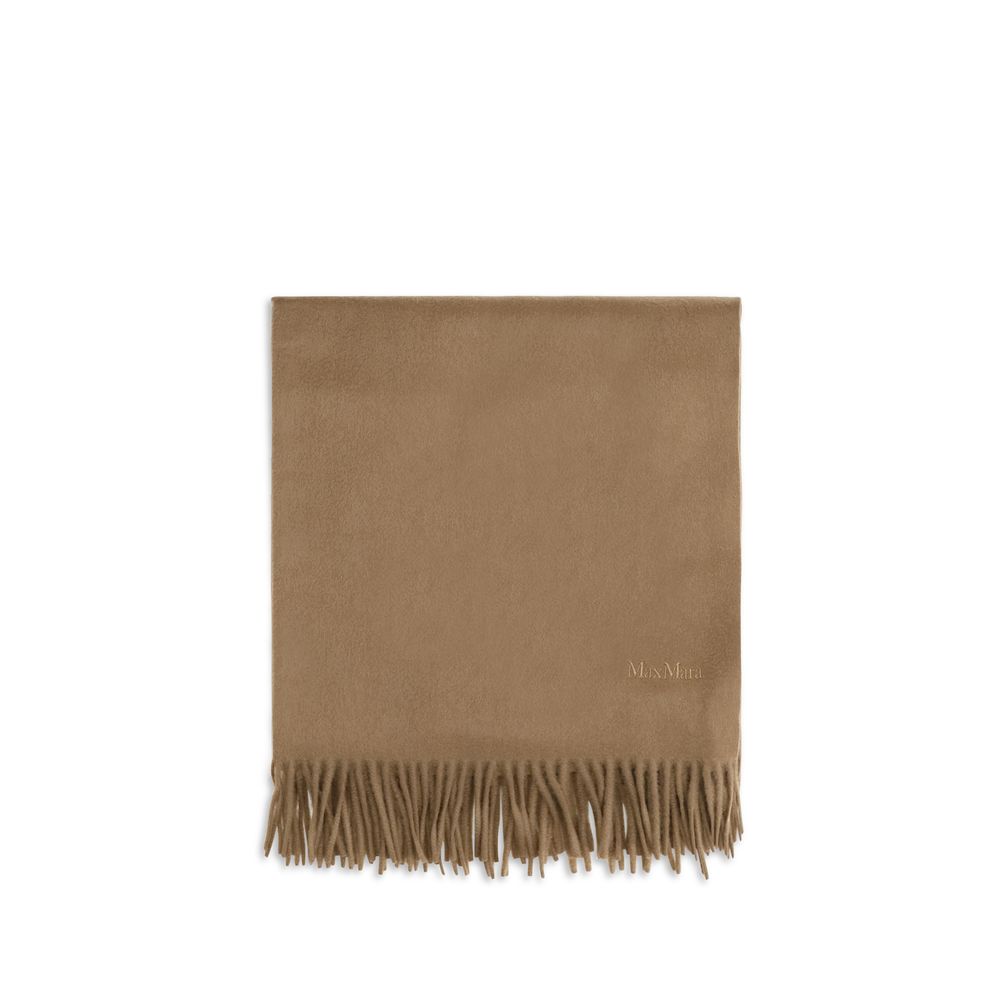 Experience the allure of the Max Mara Beige Cashmere Scarf, a timeless accessory crafted from pure cashmere, embodying elegance and sophistication for every occasion.