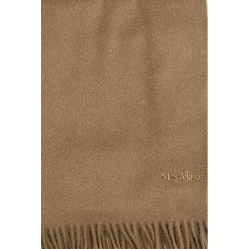 Experience the timeless elegance of the Max Mara Beige Cashmere Scarf, crafted from the finest cashmere, a luxurious accessory that redefines sophistication and style.