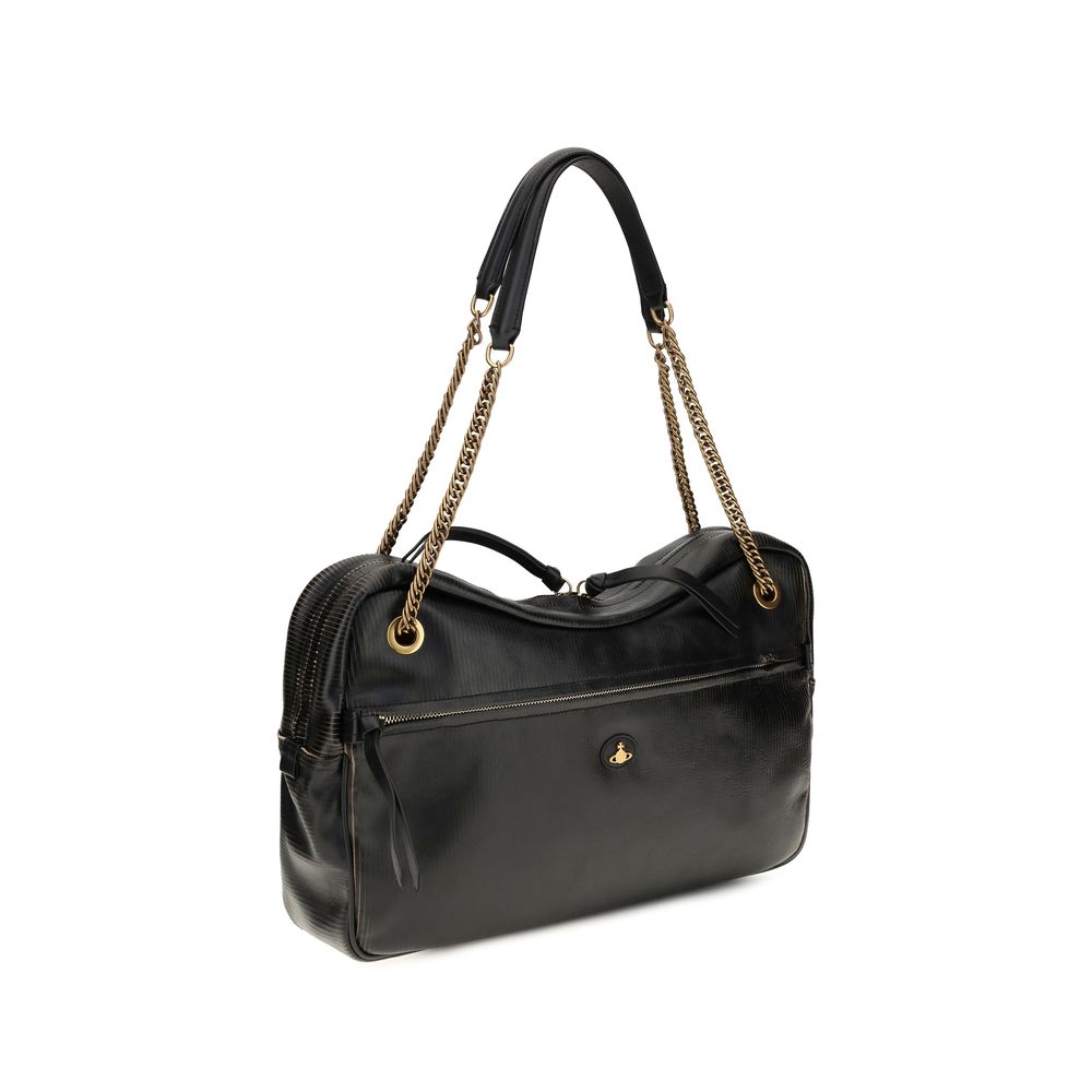 Vivienne Westwood Black Calf Leather Shoulder Bag - Luxury Redefined