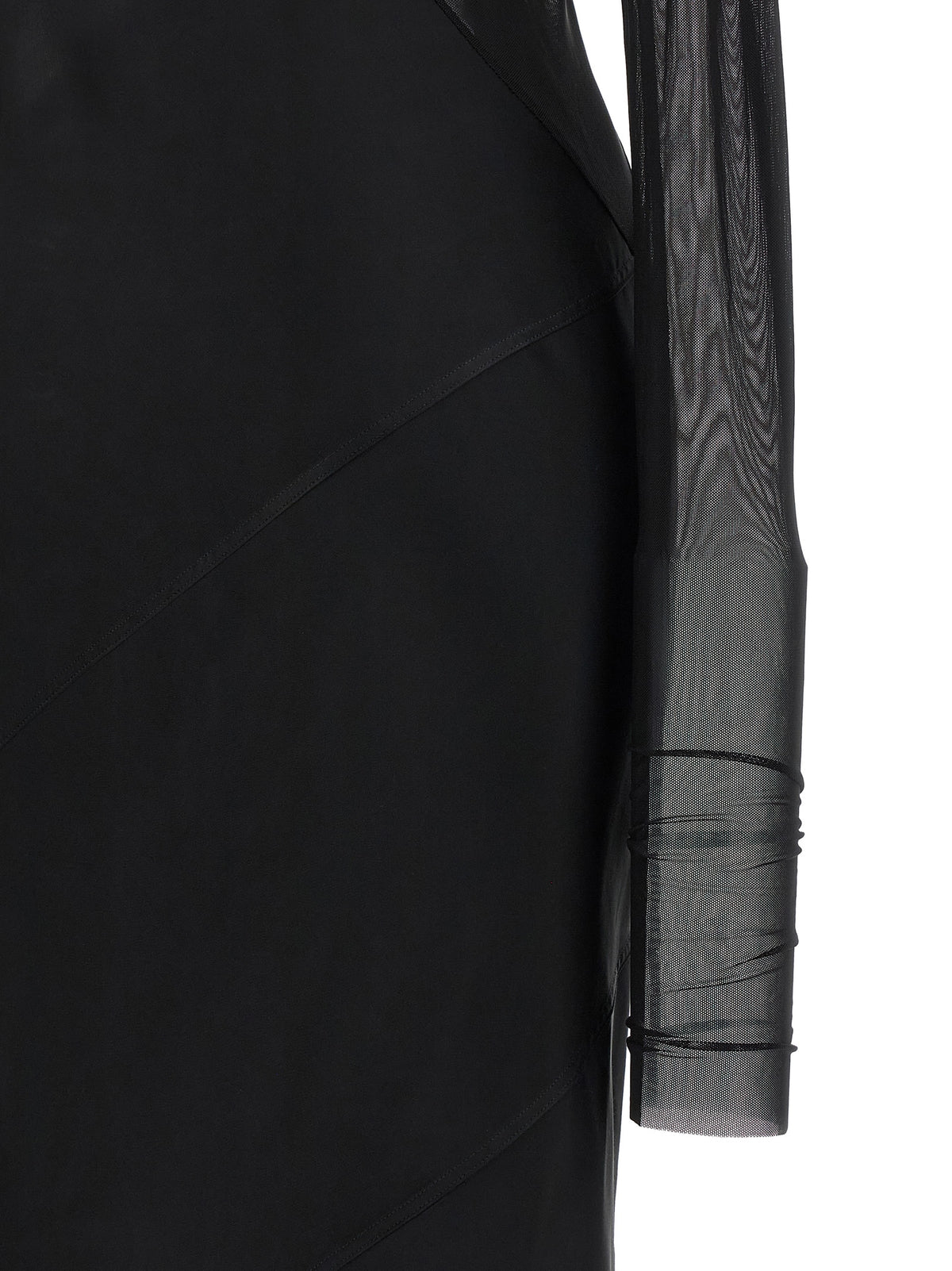 Experience the allure of the Rick Owens Black Nylon Long Dress, a sculptural masterpiece in luxurious materials, designed for those who embody elegance and confidence.