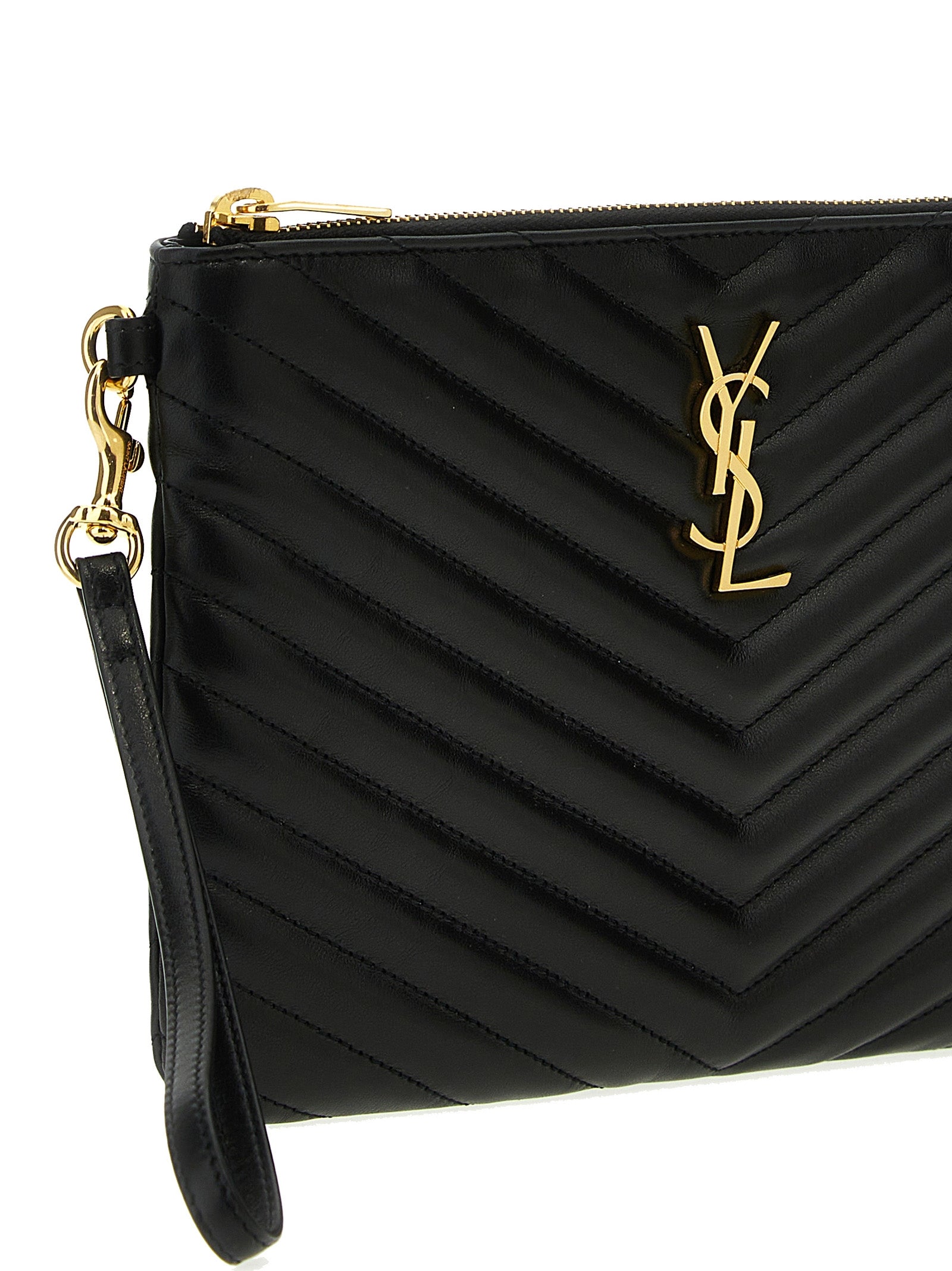 Saint Laurent Black Calfskin Clutch Bag - Timeless Luxury Accessory