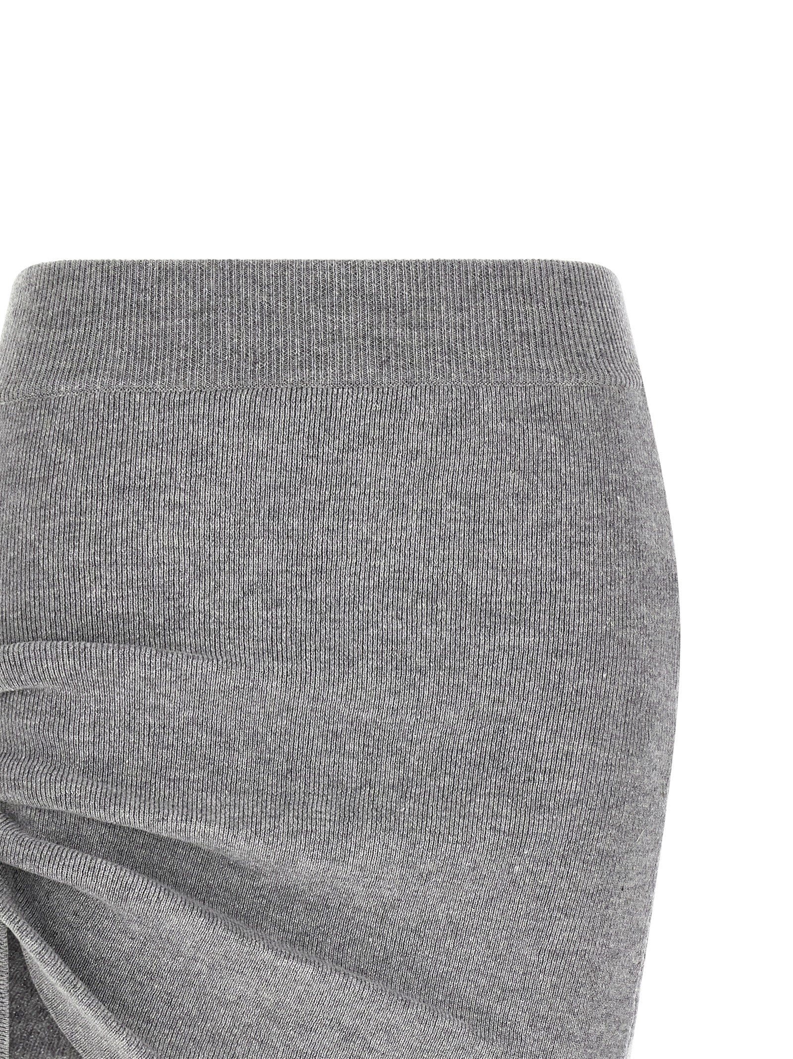 Indulge in the exquisite craftsmanship of the Giuseppe Di Morabito Gray Virgin Wool Long Skirt, where luxurious draping meets timeless elegance, perfect for any sophisticated occasion.