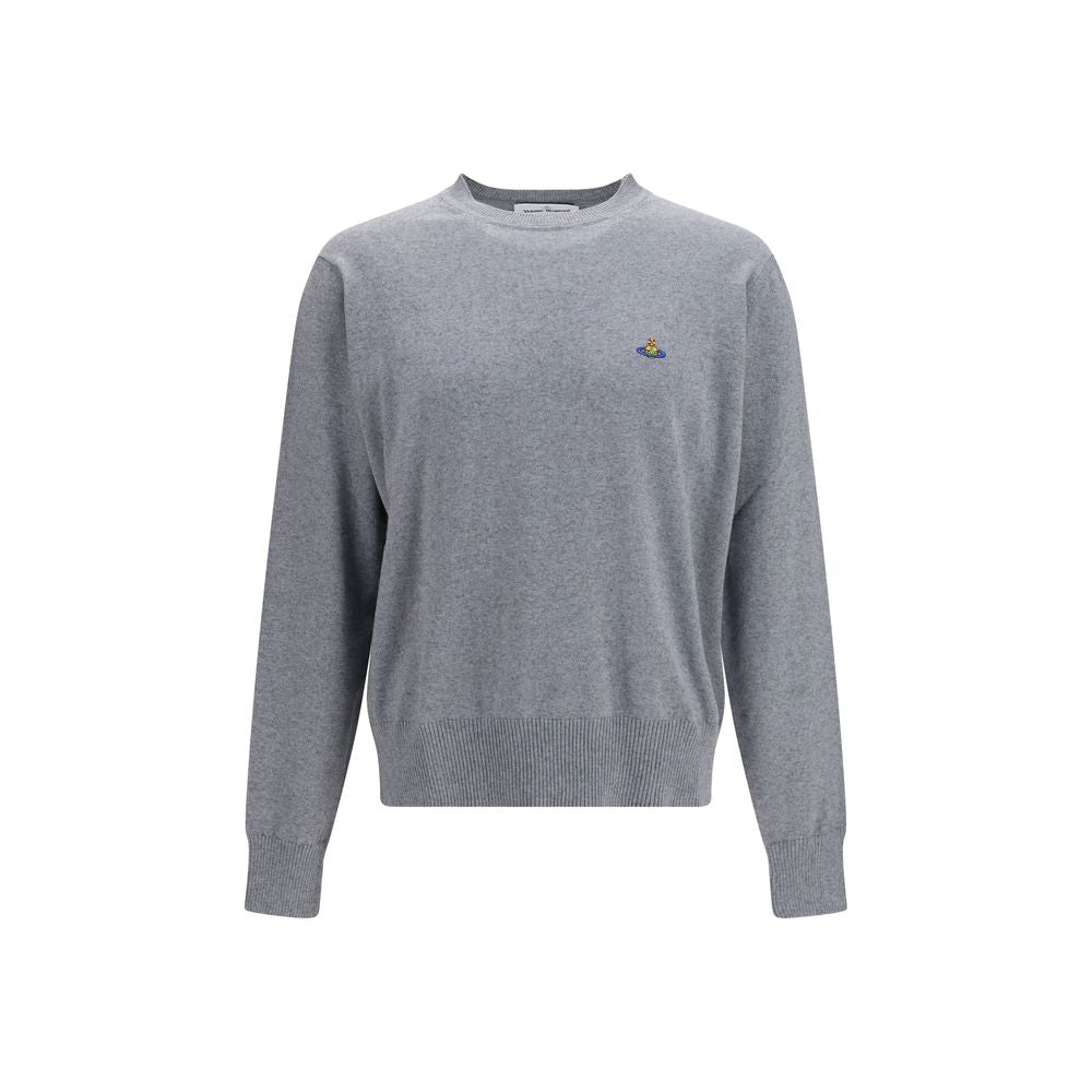 Indulge in the exquisite softness of the Vivienne Westwood Gray Cashmere Sweater, a timeless piece that embodies luxury and sophistication for the discerning individual.