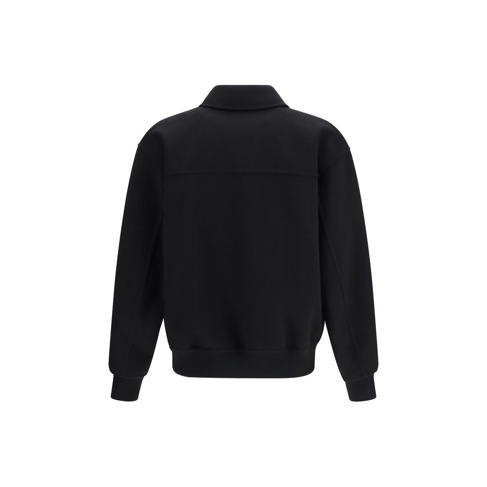 Indulge in the exquisite Ferragamo Black Wool Oves Aries Biker Jacket, crafted from luxurious wool and cashmere, embodying sophistication and modern elegance for the discerning individual.
