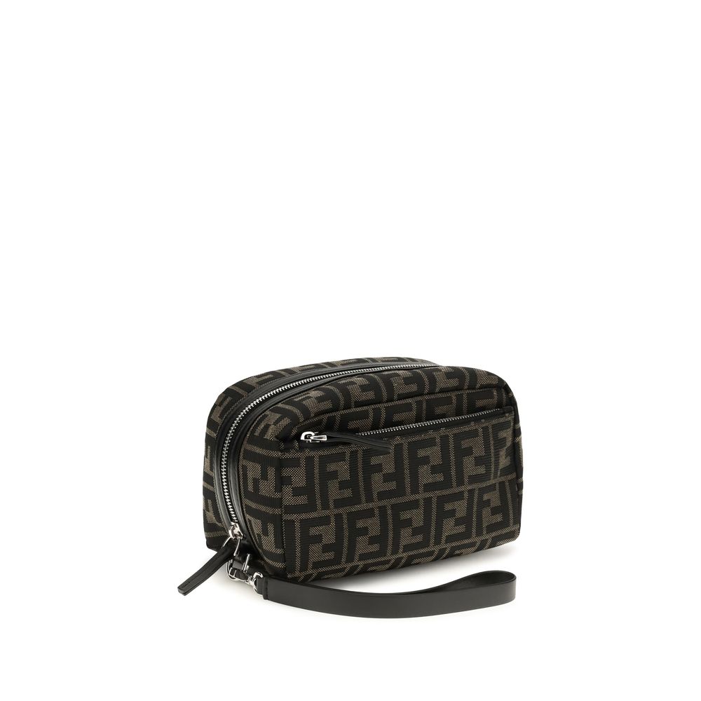 Discover the FF Jacquard Beauty Case by Fendi, a luxurious accessory crafted from exquisite jacquard fabric, embodying timeless elegance and impeccable Italian craftsmanship.