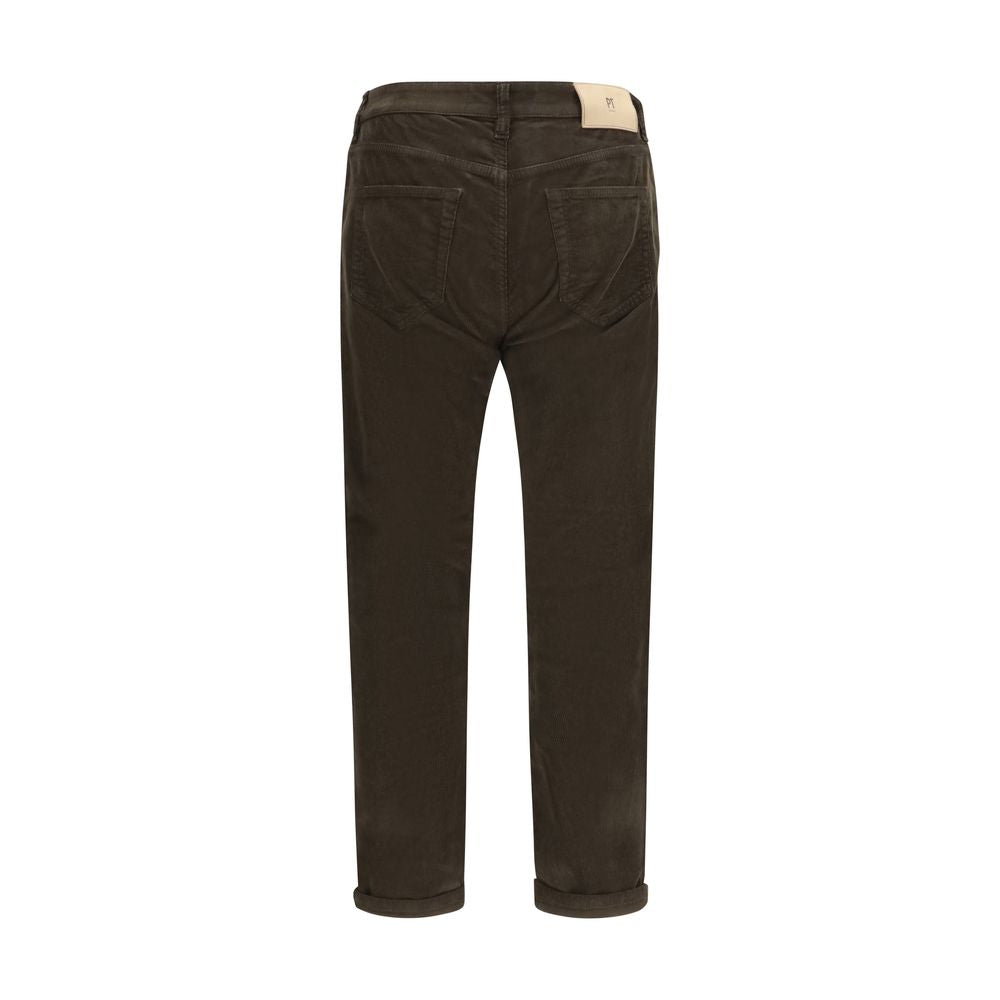 Elevate your wardrobe with PT Torino's Brown Cotton Casual Pants, a sophisticated blend of refined corduroy and timeless design, perfect for the discerning individual.