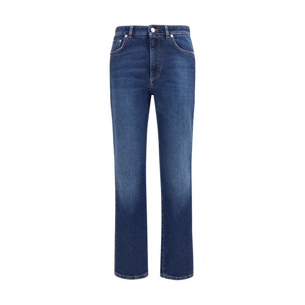 Indulge in the elegance of Dolce & Gabbana Blue Cotton Straight-Leg Jeans, where exquisite craftsmanship meets timeless style, perfect for the discerning fashion connoisseur.