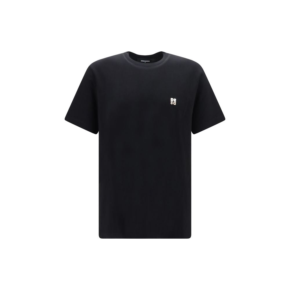 Elevate your wardrobe with the Dsquared² Black Cotton T-Shirt, a masterpiece of soft cotton jersey featuring the iconic D2 Upside Down logo, perfect for sophisticated everyday elegance.