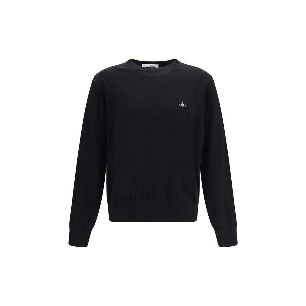 Indulge in the exquisite softness of the Vivienne Westwood Black Cashmere Sweater, where iconic design meets luxurious comfort, perfect for the discerning individual.