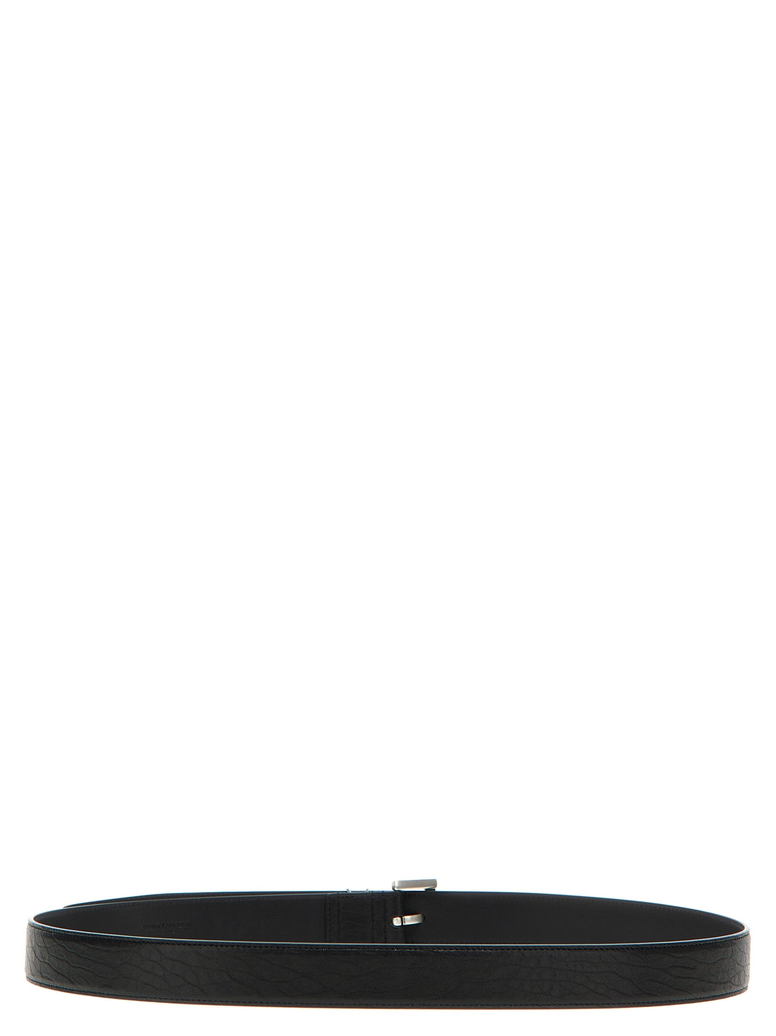 Saint Laurent Black Leather Regular Belt