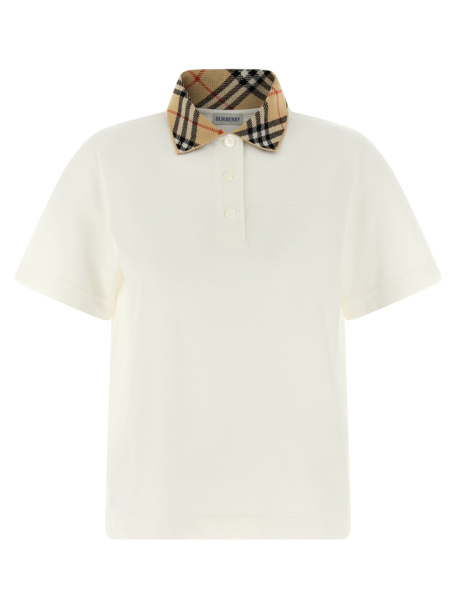 Burberry White Cotton Polo Shirt - Timeless Elegance Redefined