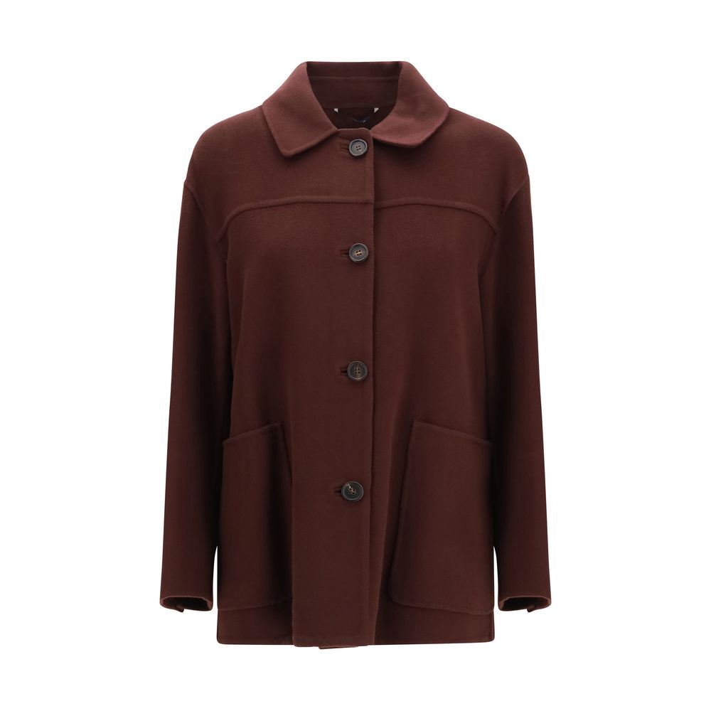 'S Max Mara Bordeaux Wool Oves Aries Coat