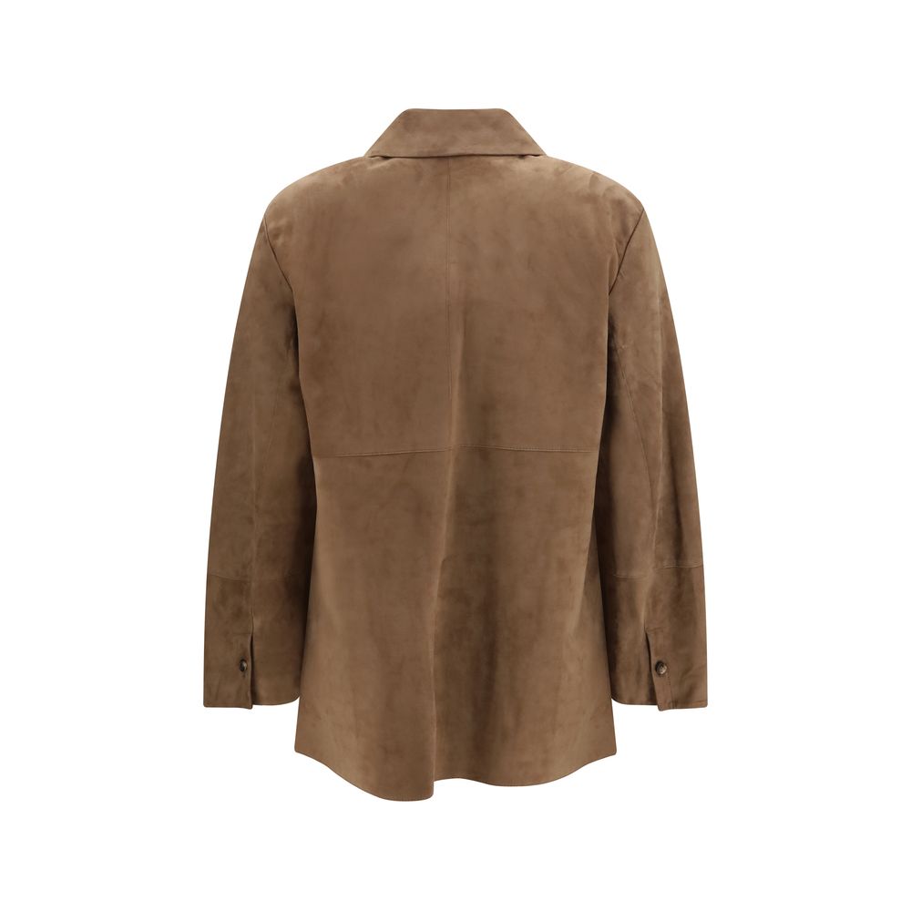 'S Max Mara Brown Lamb Leather Jacket - Timeless Elegance Awaits