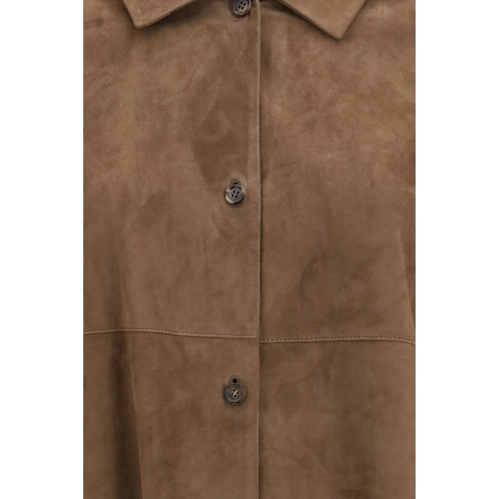 'S Max Mara Brown Lamb Leather Jacket - Timeless Luxury Elegance