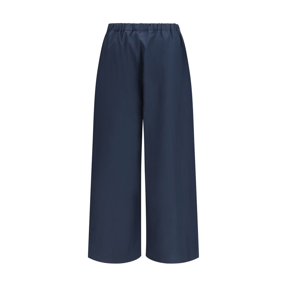 'S Max Mara Blue Cotton Casual Pants - Timeless Luxury Elegance