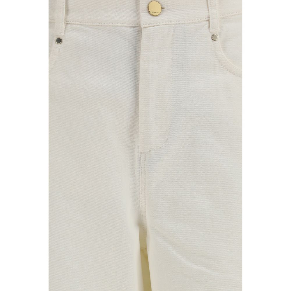'S Max Mara White Cotton Casual Pants