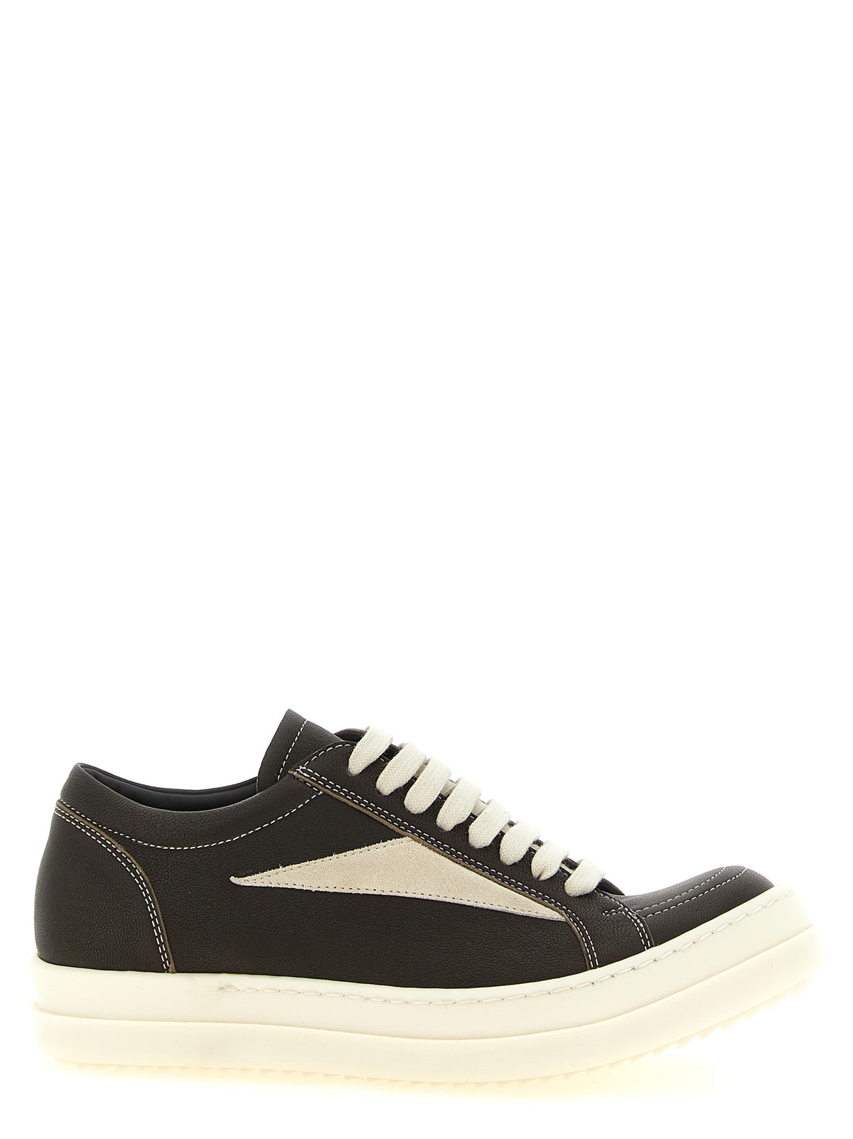 Rick Owens Brown Lamb Leather Low Top Sneakers - Luxury Footwear