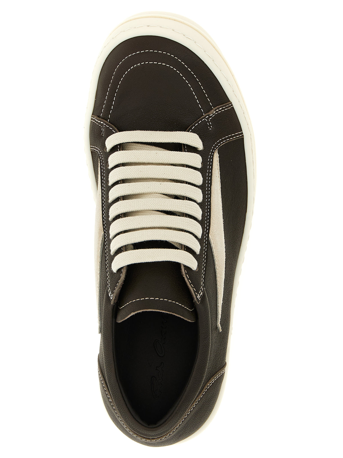 Rick Owens Brown Lamb Leather Low Top Sneakers - Luxe Streetwear
