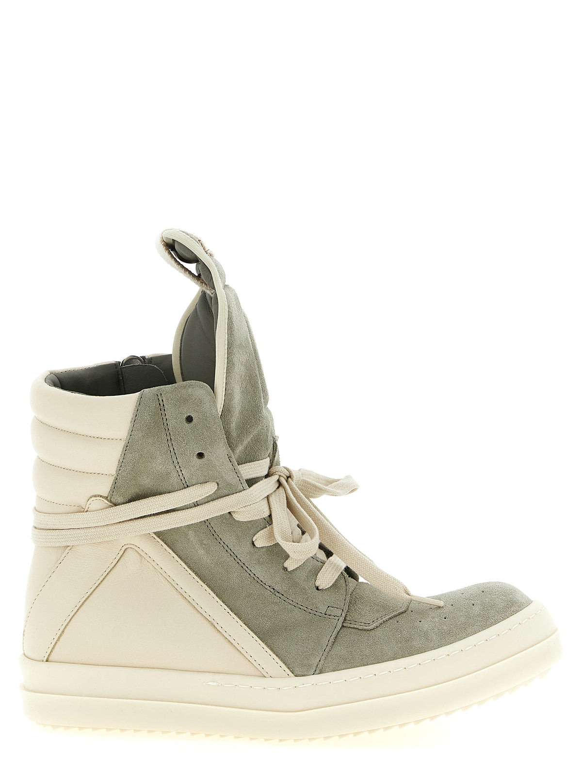 Rick Owens Bicolor Calfskin Athletic Sneakers - Avant-Garde Luxury