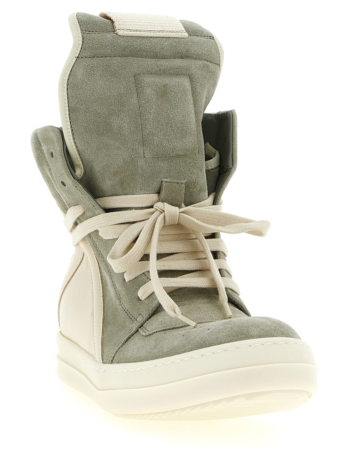 Rick Owens Bicolor Calfskin Athletic Sneakers - Avant-Garde Luxury